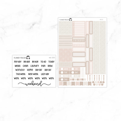 Beige Neutral Hobonichi Cousin A5 Weekly Sticker Kit // #HC-65