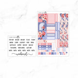 Red and Blue Hobonichi Cousin A5 Weekly Sticker Kit // #HC-67