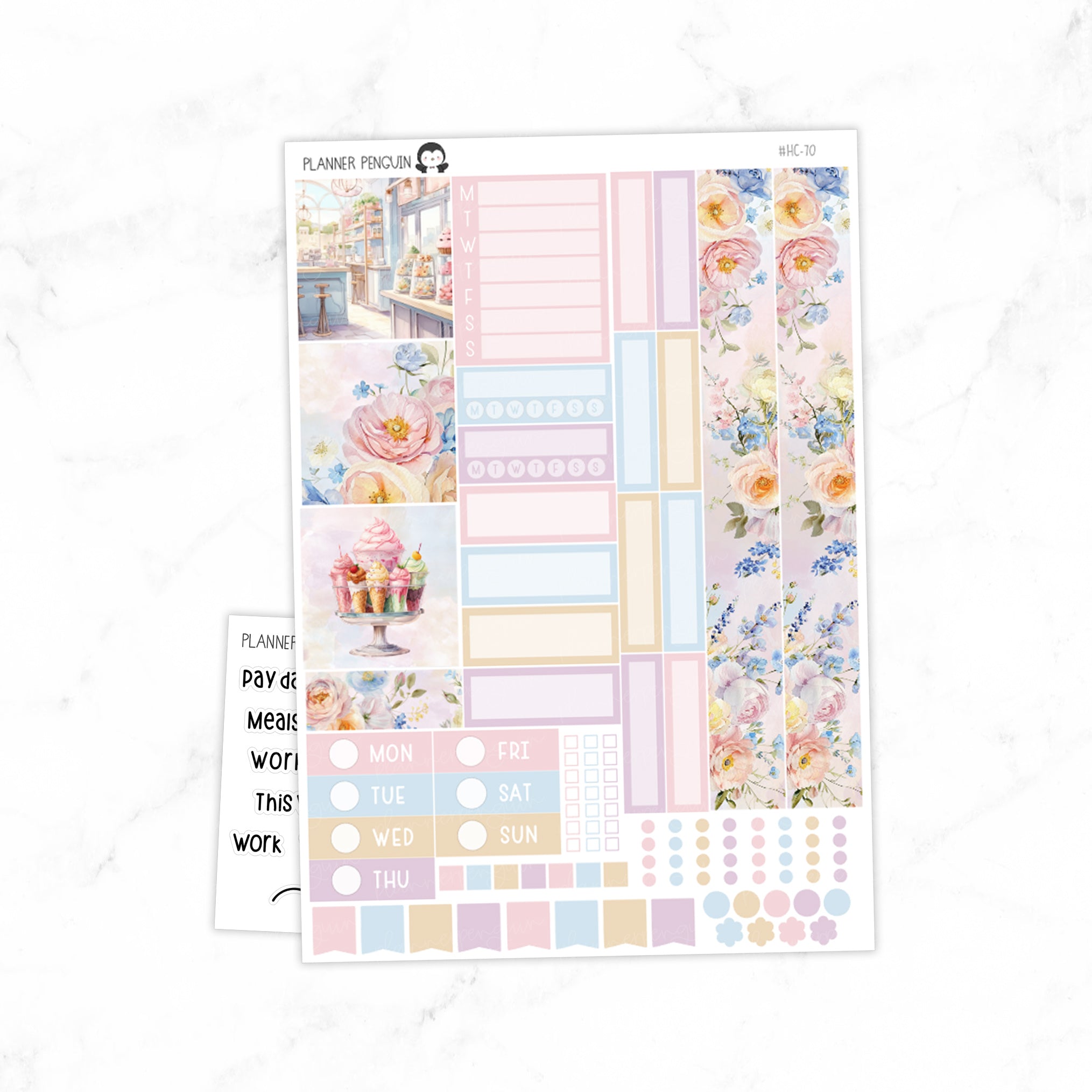 Ice Cream Hobonichi Cousin A5 Weekly Sticker Kit // #HC-70