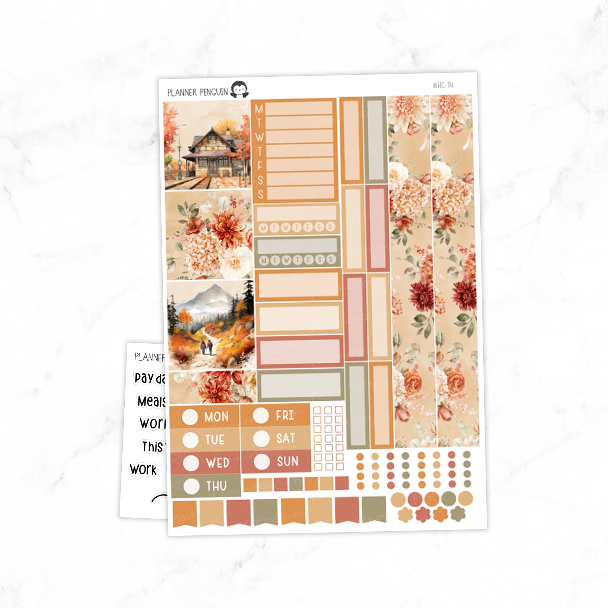 Autumn Journey Hobonichi Cousin A5 Weekly Sticker Kit // #HC-74