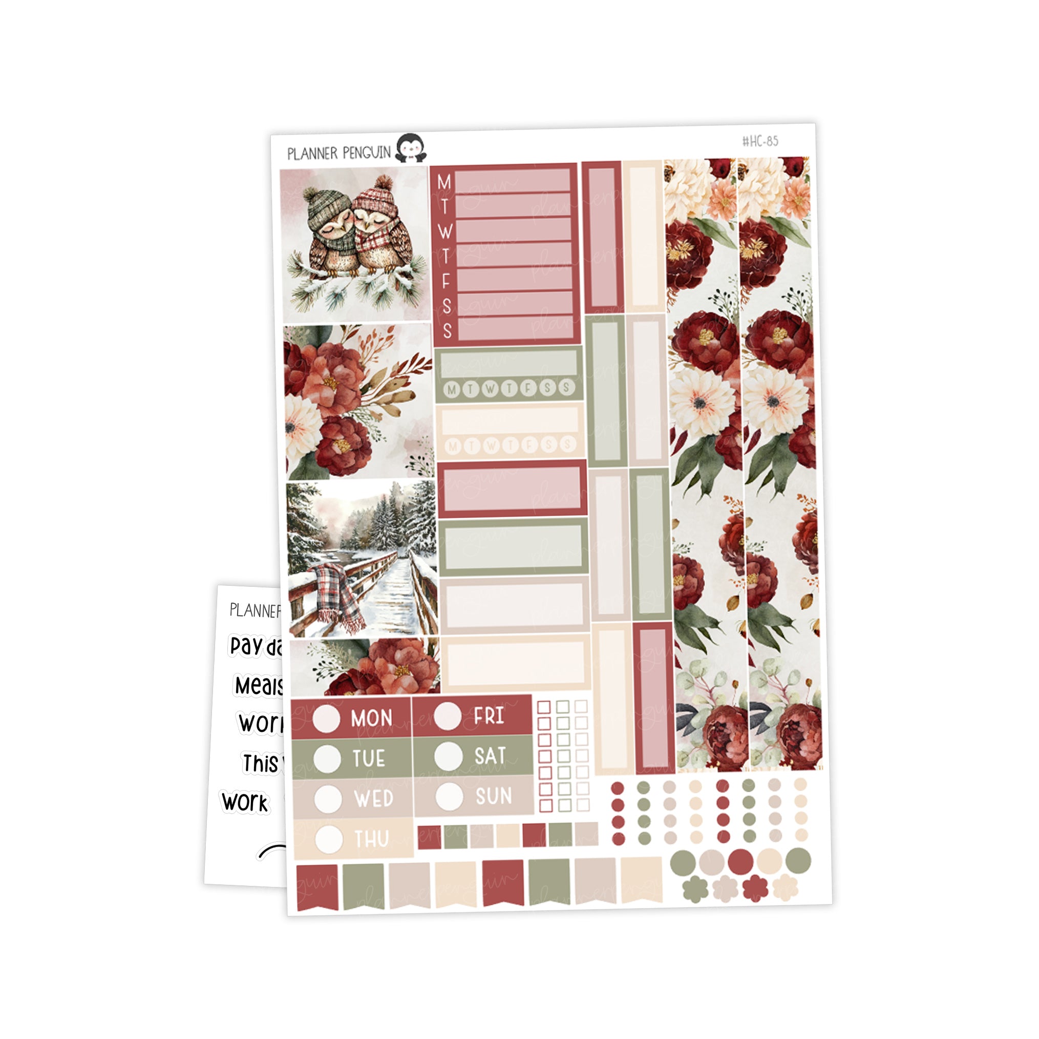 Winter Warmth Hobonichi Cousin A5 Weekly Sticker Kit // #HC-85