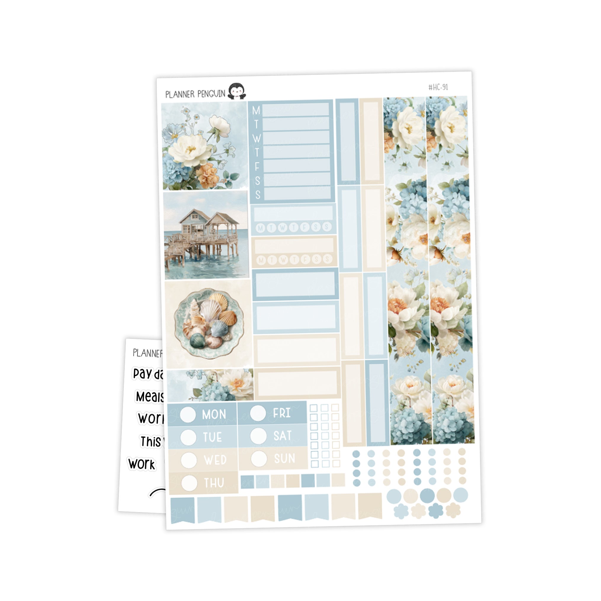 Coastal Charm Hobonichi Cousin A5 Weekly Sticker Kit