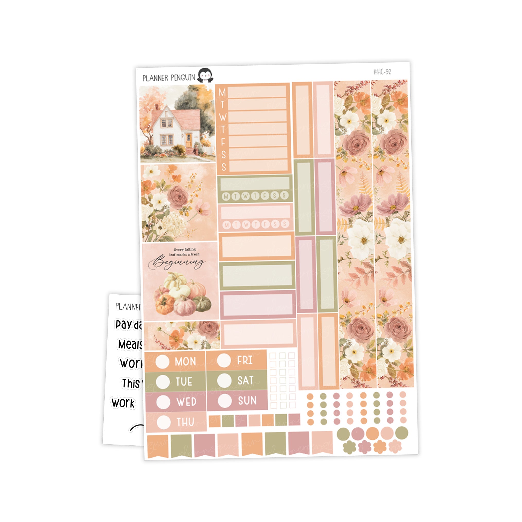 Autumn Beginnings Hobonichi Cousin A5 Weekly Sticker Kit