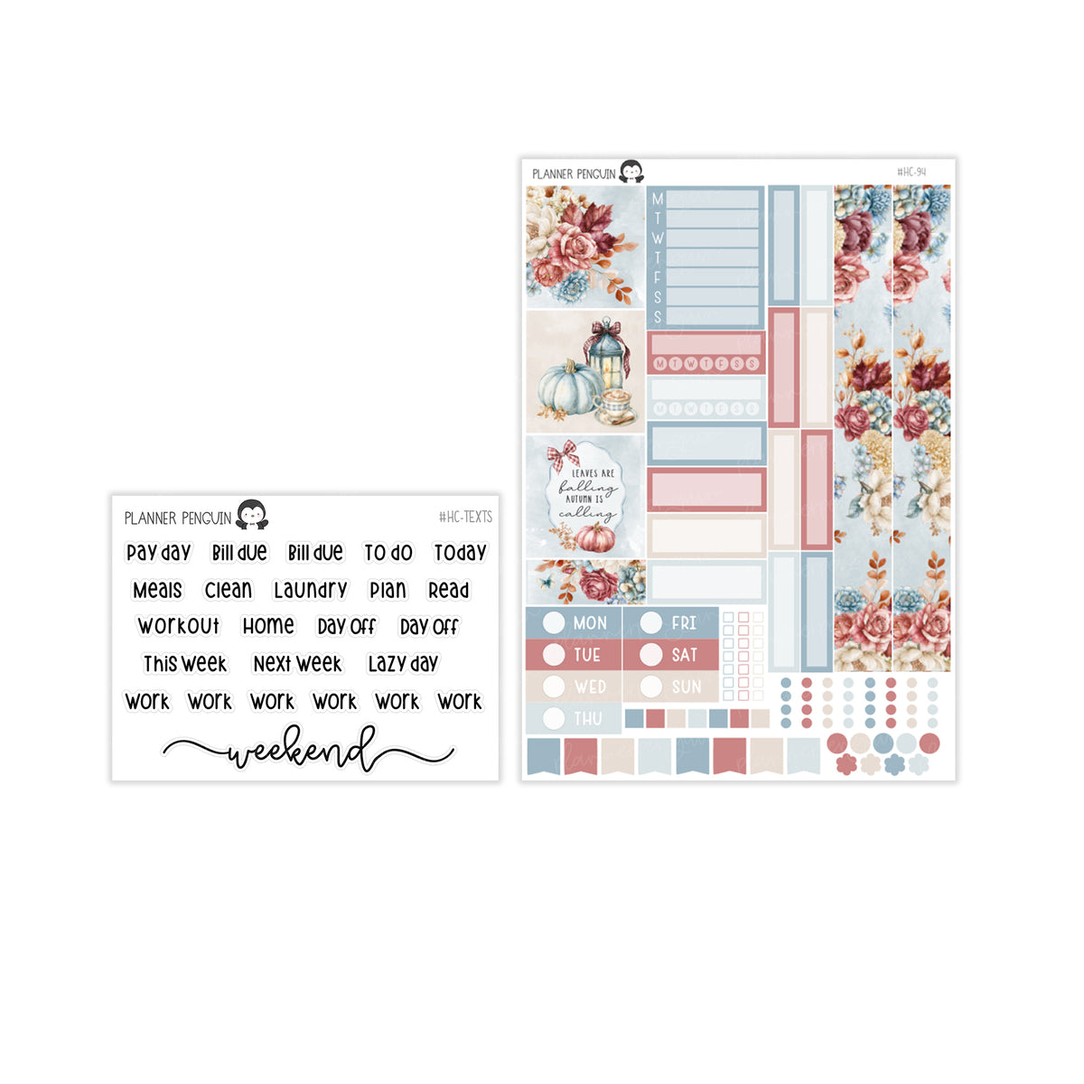 Autumn Reverie Hobonichi Cousin A5 Weekly Sticker Kit