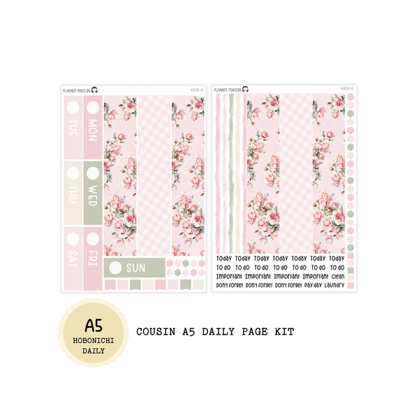 Rose Cottage - Daily Kit - Hobonichi Cousin A5 , A6 orginial Techo // #DK-81