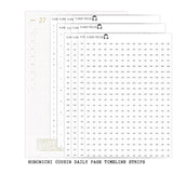 Hobonichi Cousin A5 Daily Timeline Strips | 5AM | 6AM | 7AM | 8AM | Planner Stickers | Cousin A5 #HDTL-B&W