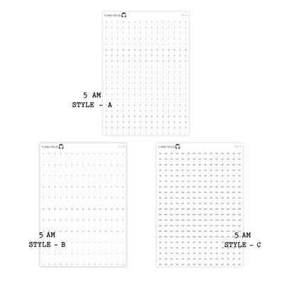 Hobonichi Cousin A5 Daily Timeline Strips | 5AM | 6AM | 7AM | 8AM | Planner Stickers | Cousin A5 #HDTL-COLOR