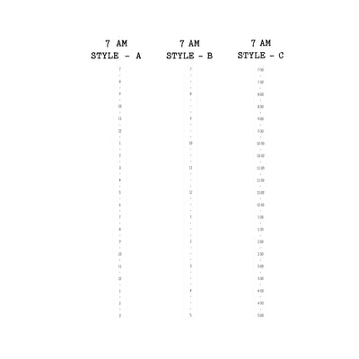 Hobonichi Cousin A5 Daily Timeline Strips | 5AM | 6AM | 7AM | 8AM | Planner Stickers | Cousin A5 #HDTL-CUSTOM