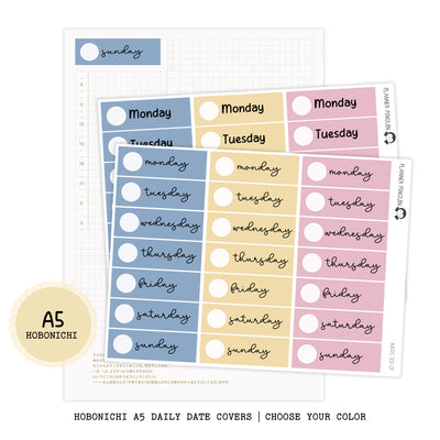 Hobonichi Cousin A5 Daily Page Date Covers| #A5DC-CUSTOM