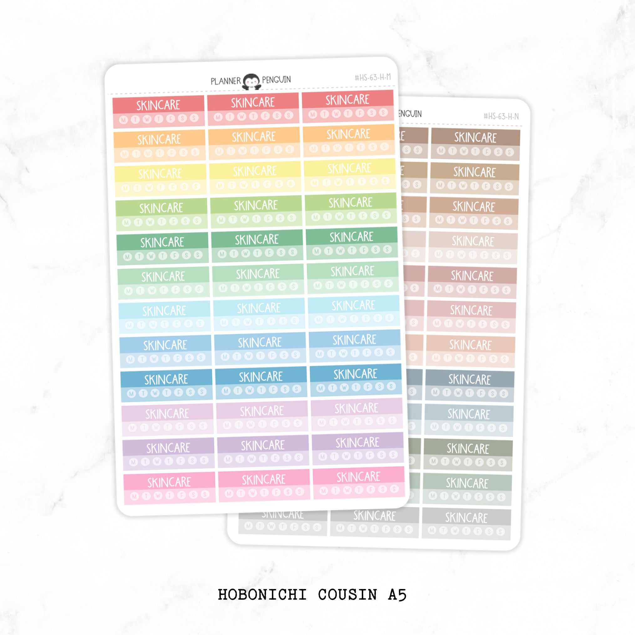 Skincare Habit Tracker Label Planner Stickers - Hobonichi Cousin A5 // #HOBO-HS-63