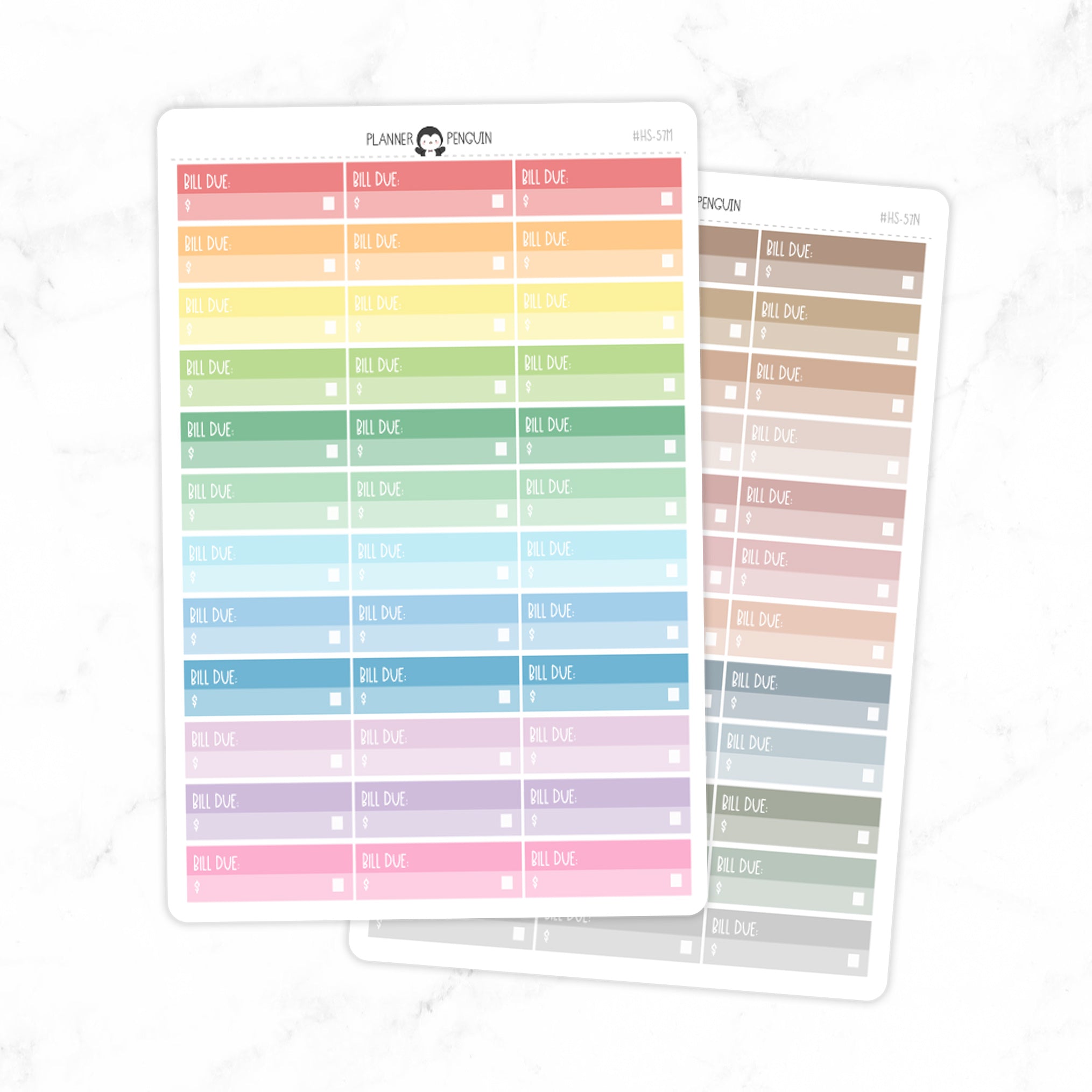 Bill Due Label Planner Stickers