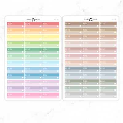 Bill Due Label Planner Stickers // #HS-57