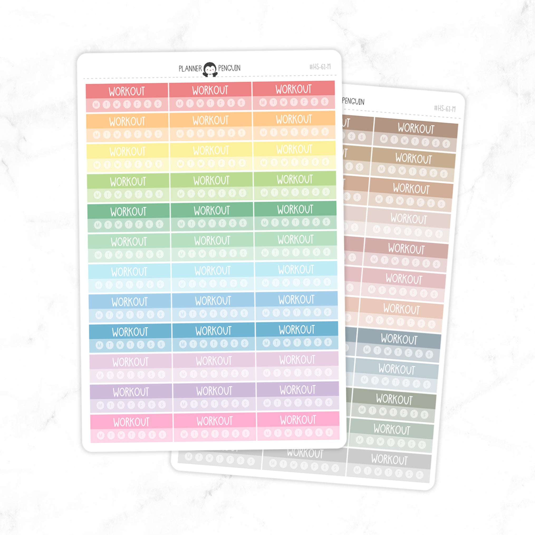 Workout Habit Tracker Label Planner Stickers // #HS-61