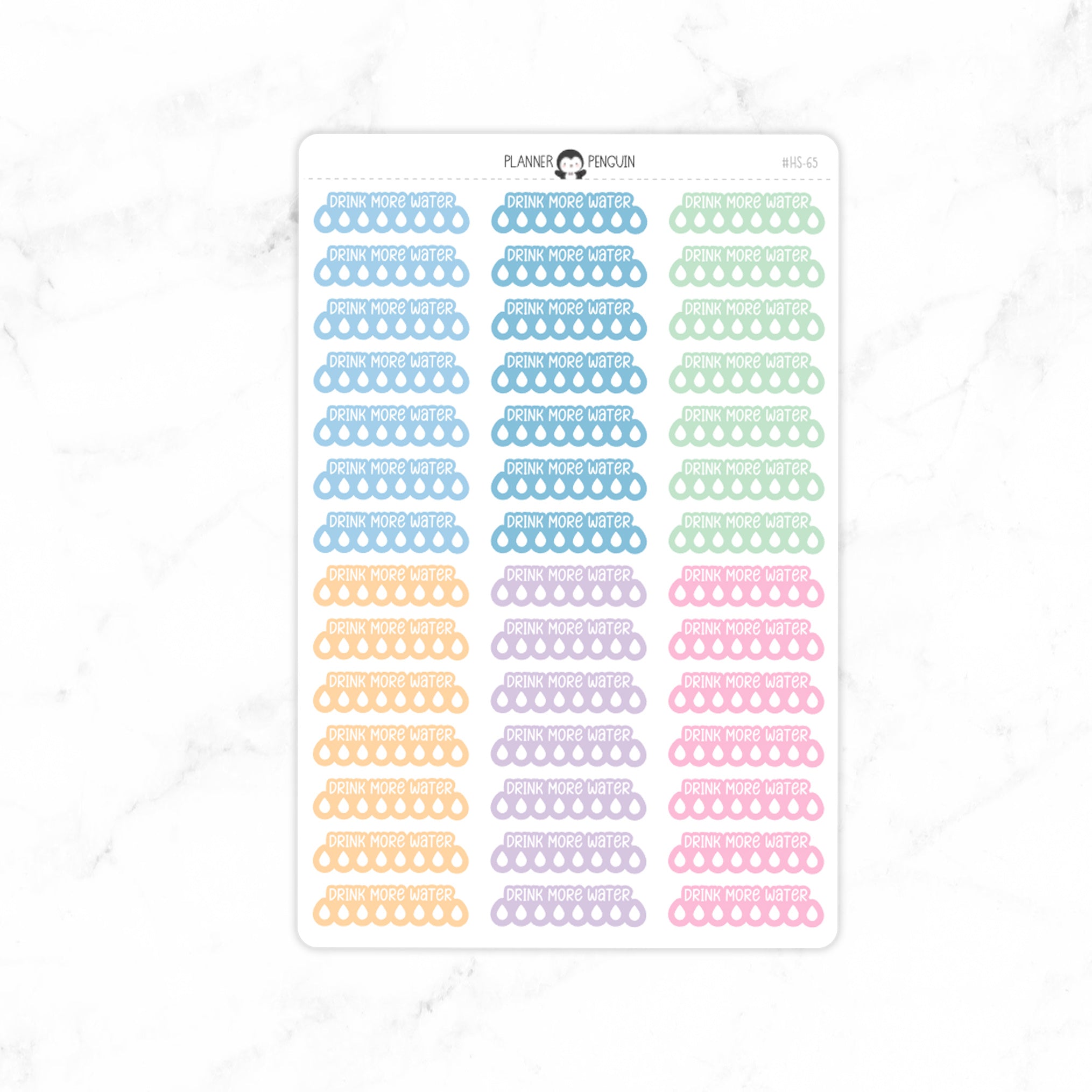 Drink Water Planner Stickers- Hobonichi Cousin A5// #HOBO-HS-65