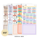 2027 Hobonichi Weeks Yearly view Stickers// Year at glance Stickers// #HW-YG-ROUND