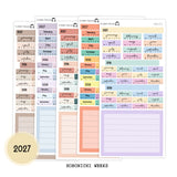 2027 Hobonichi Weeks Yearly view Stickers// Year at glance Stickers // #HW-YG-MAIN