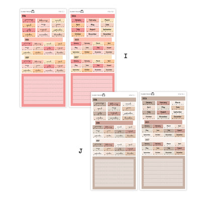 2026 Hobonichi Weeks Yearly view Stickers// Year at glance Stickers // #HW-YG-MAIN