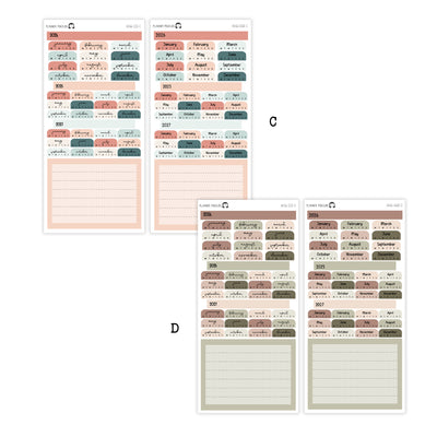 2026 Hobonichi Weeks Yearly view Stickers// Year at glance Stickers// #HW-YG-ROUND