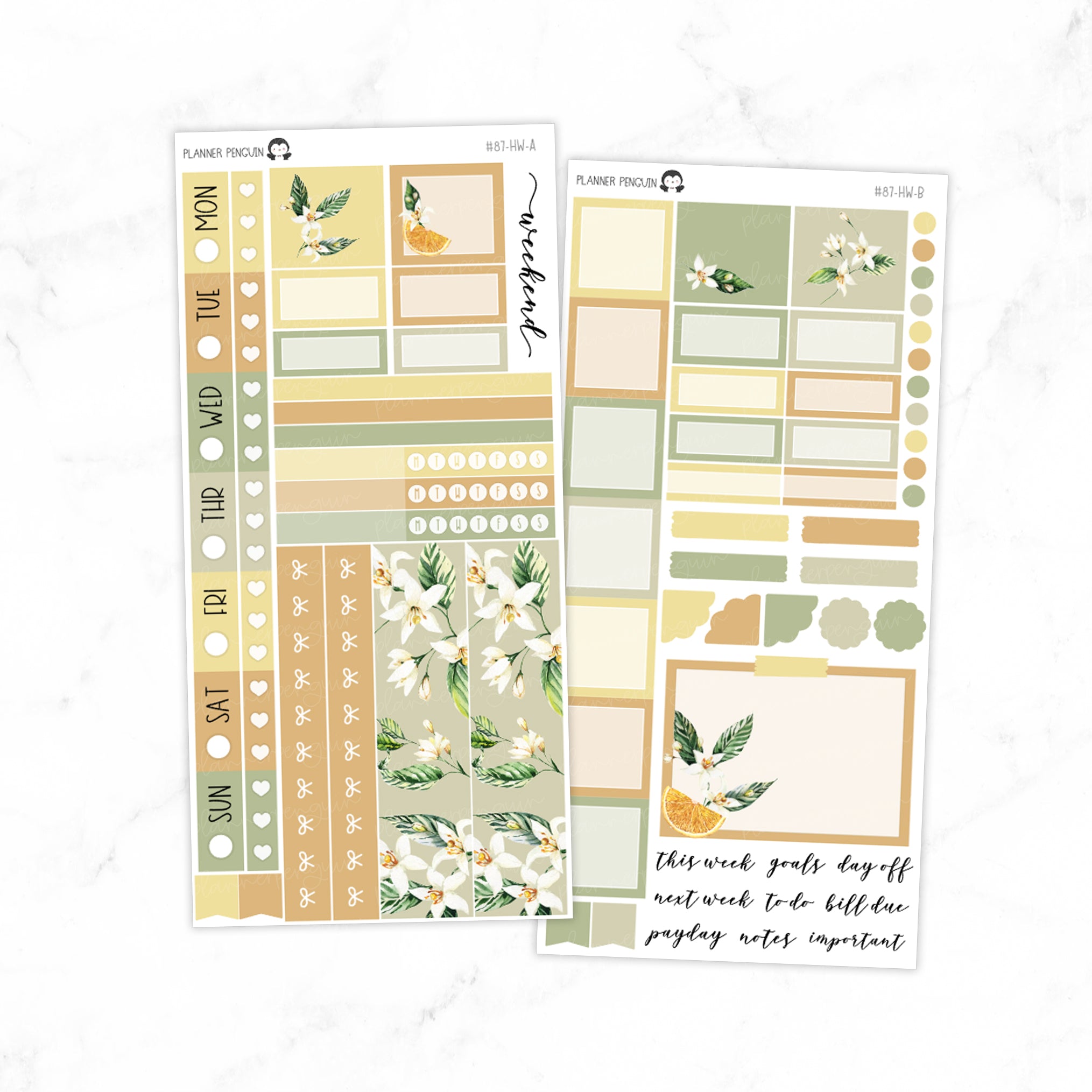 Citrus Floral Hobonichi Weeks kit