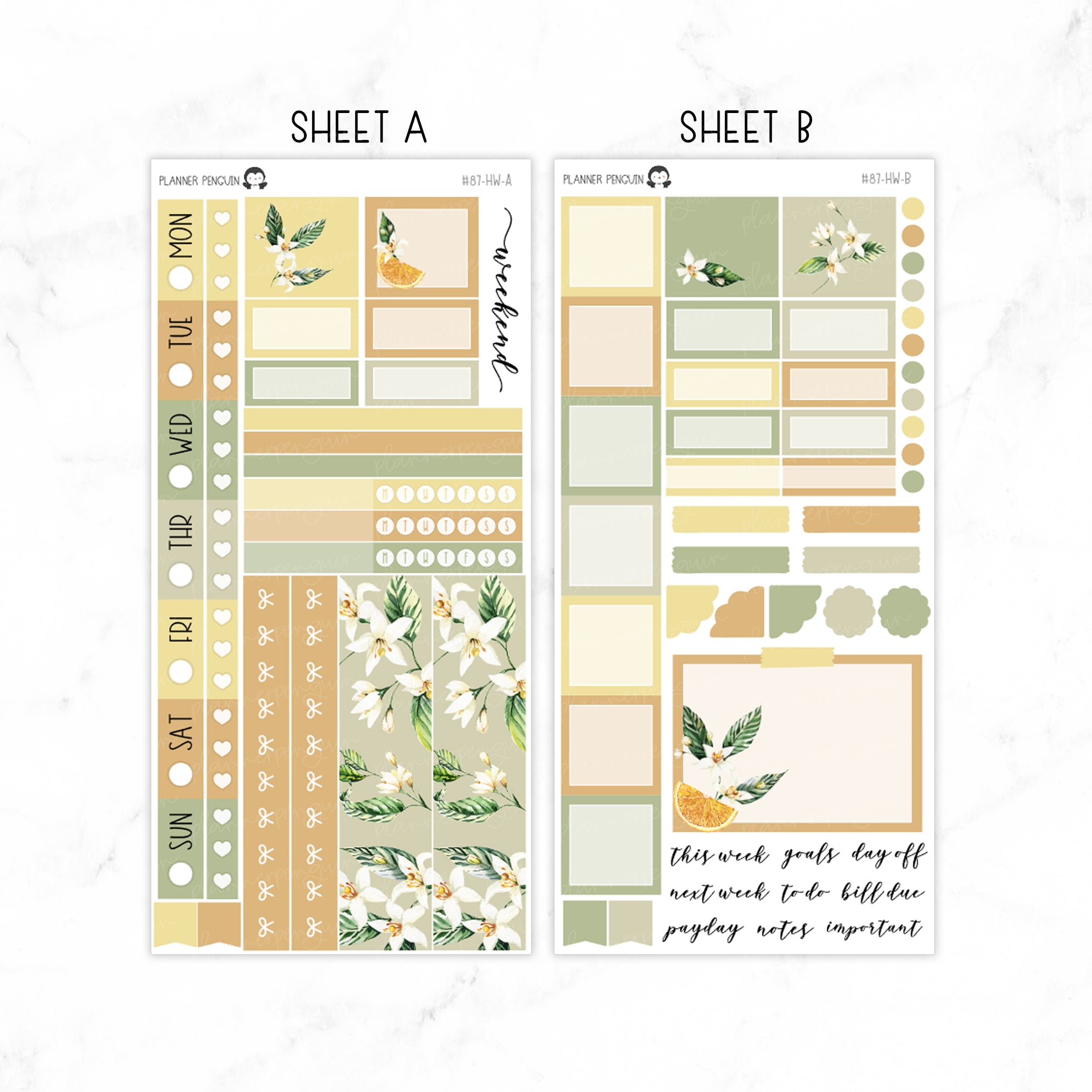 Citrus Floral Hobonichi Weeks kit