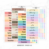 Hobonichi Cousin Yearly Index Stickers// Cousin A5 // #HC-INDEX