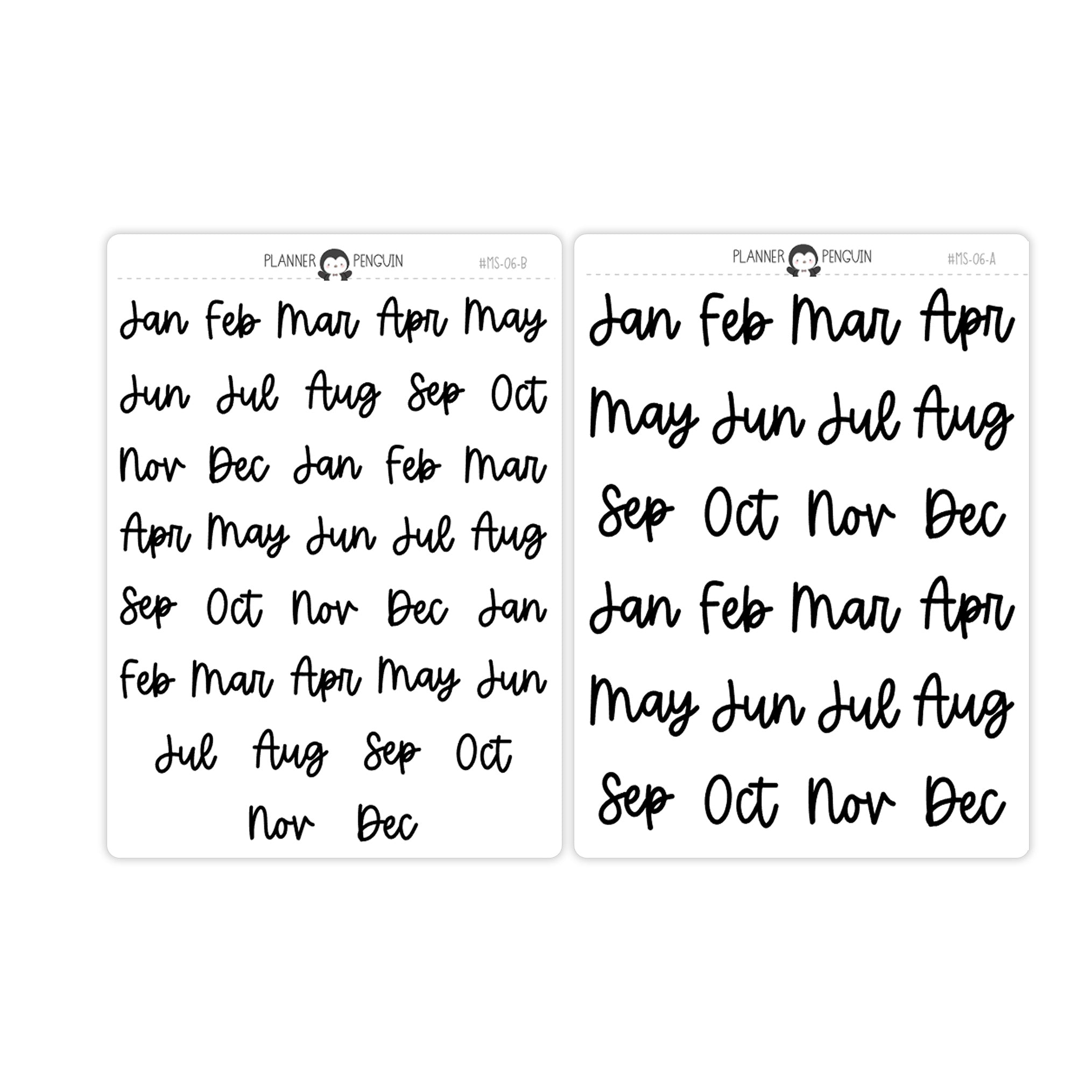Monthly Script stickers MS-06