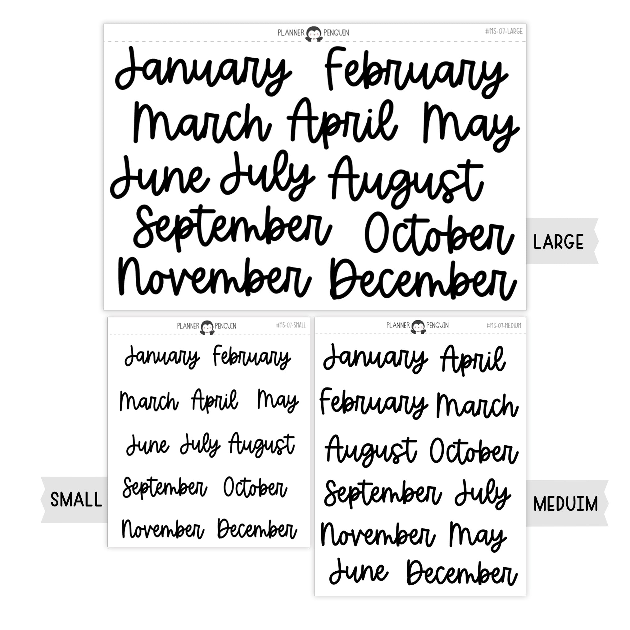 Monthly Script stickers MS-07