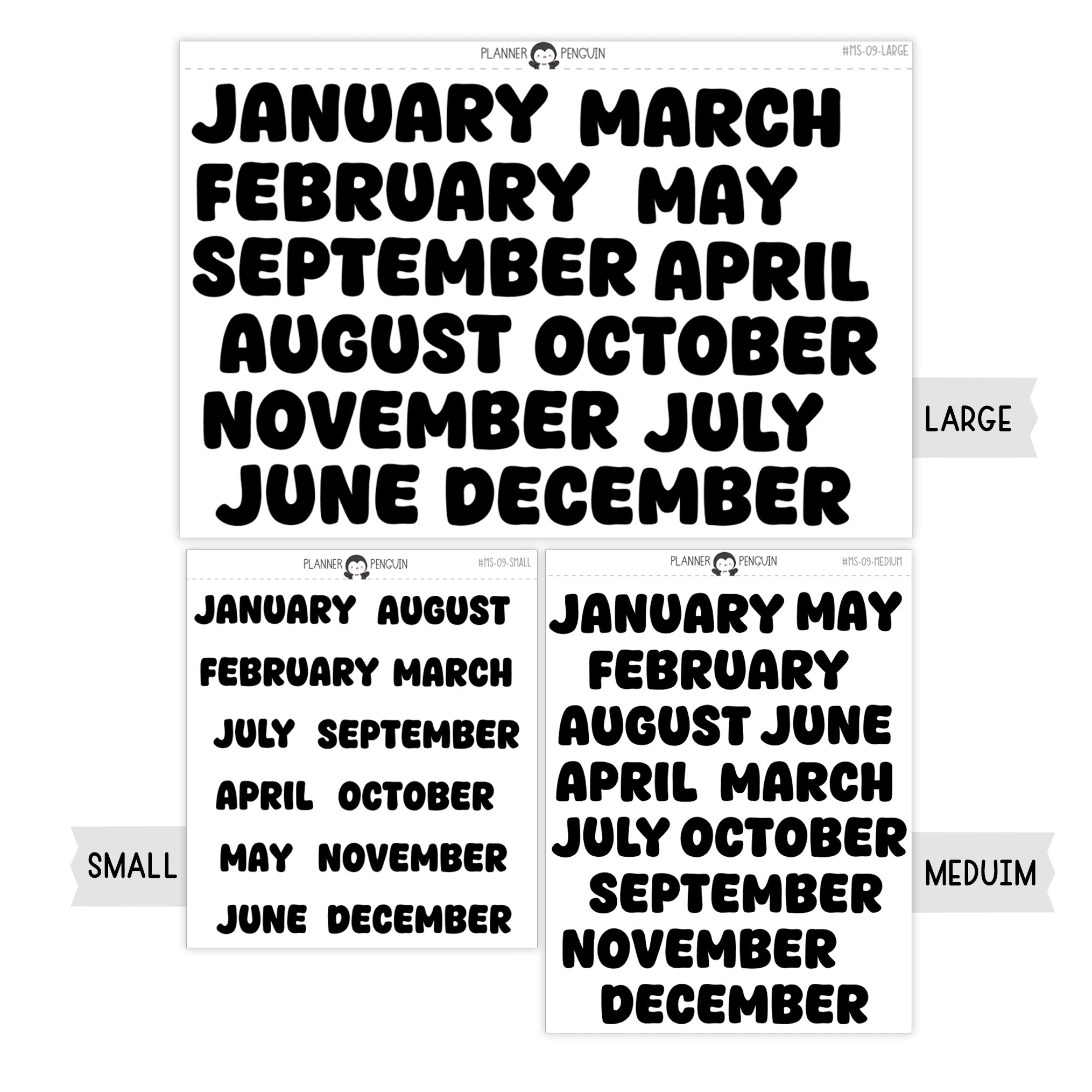 Monthly Script stickers MS-09