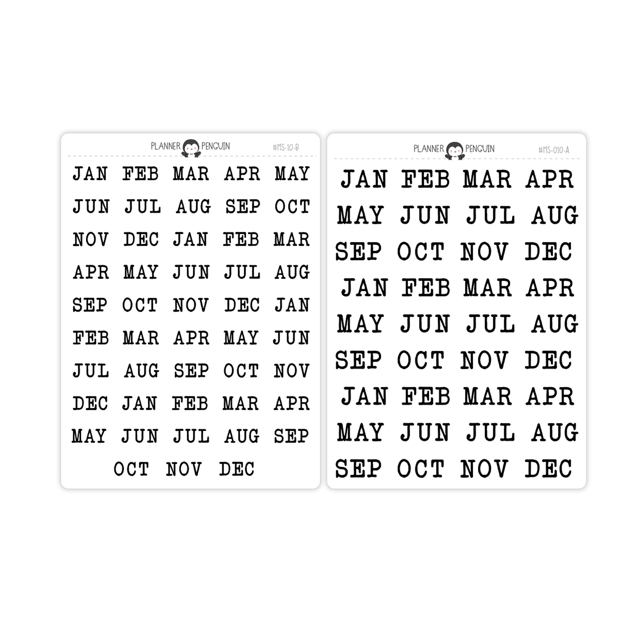 Monthly Script stickers MS-10