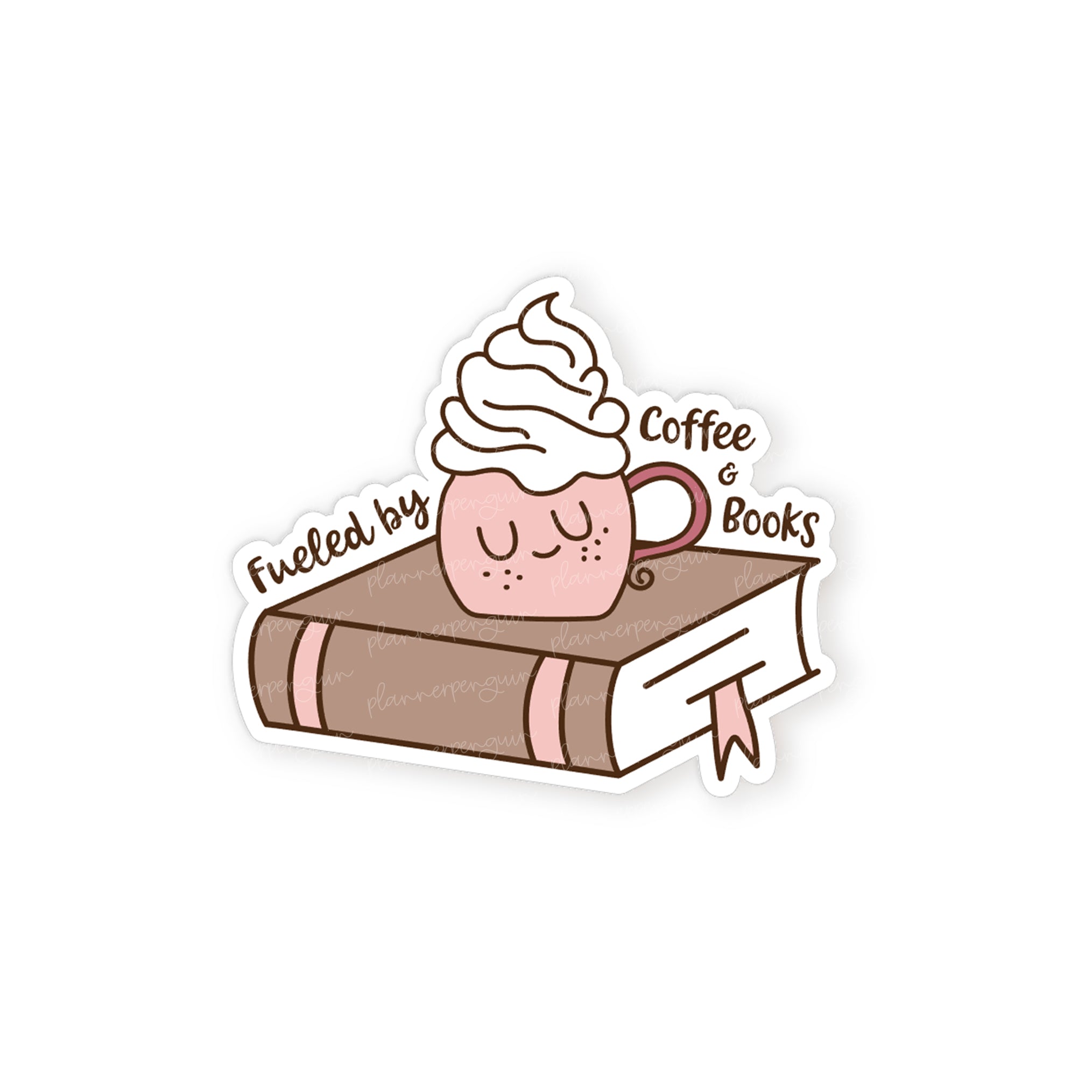 Fueled by Coffee and Books Die Cut Sticker