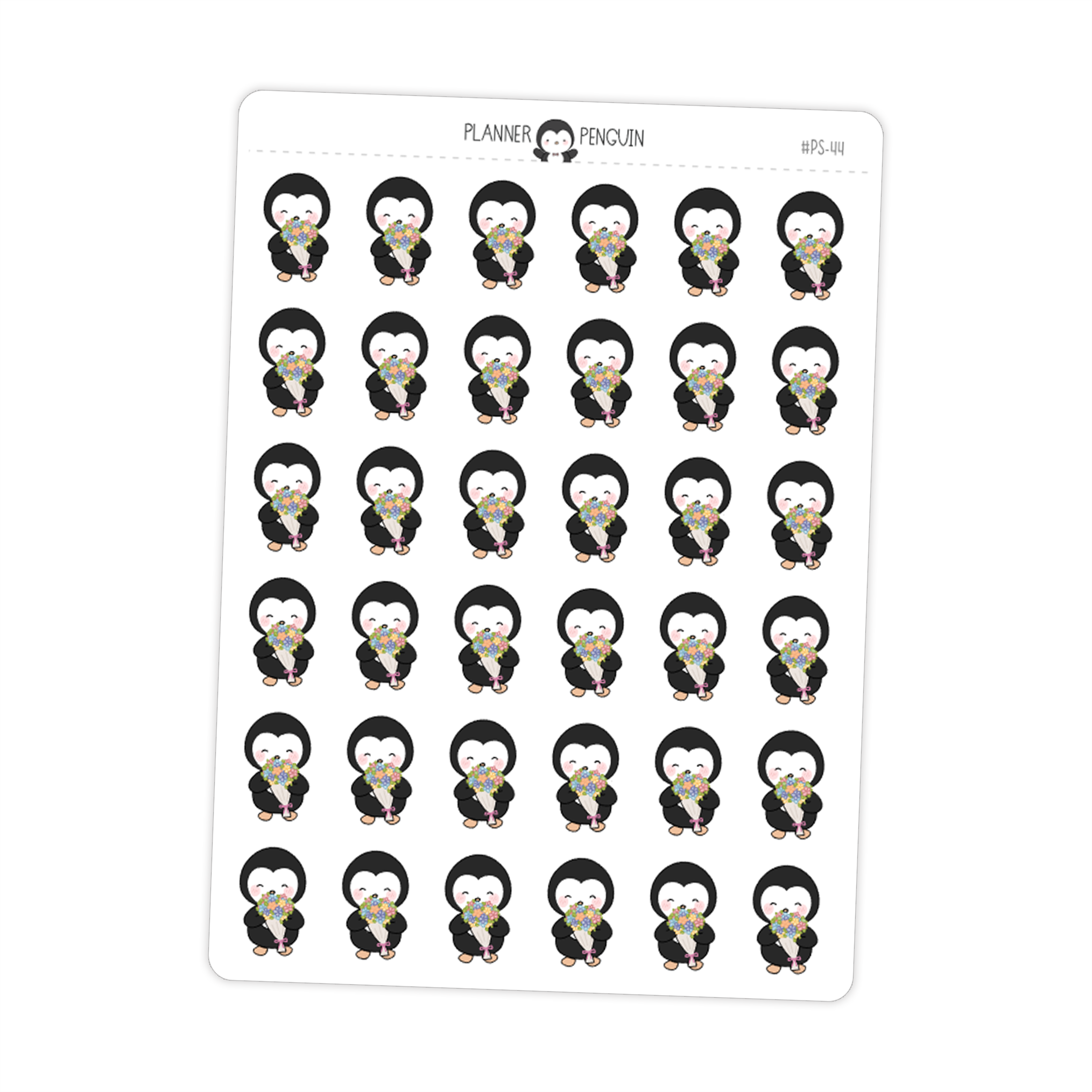 Floral Bouquet Penguin Planner Stickers