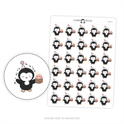 Birthday Confetti Party Penguin Planner Stickers // #PS45