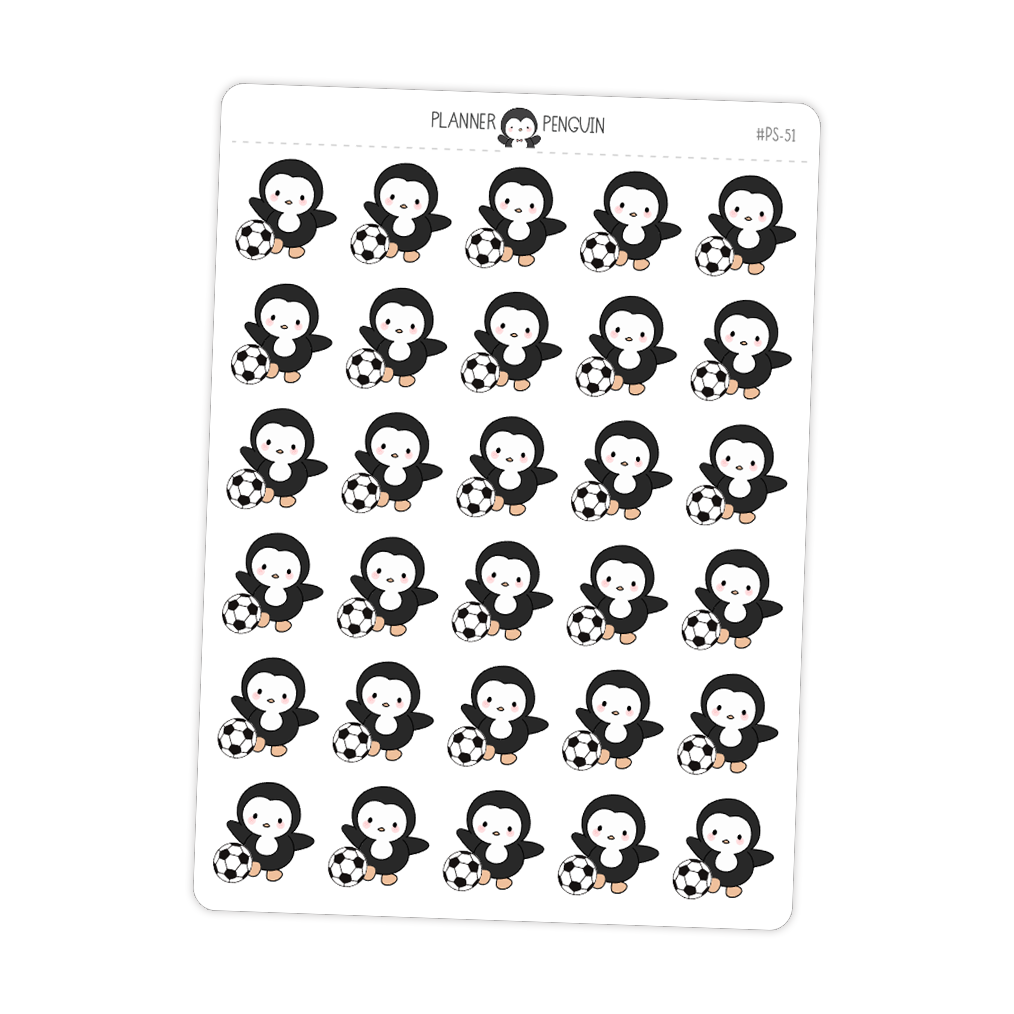 Soccer Penguin Planner Stickers