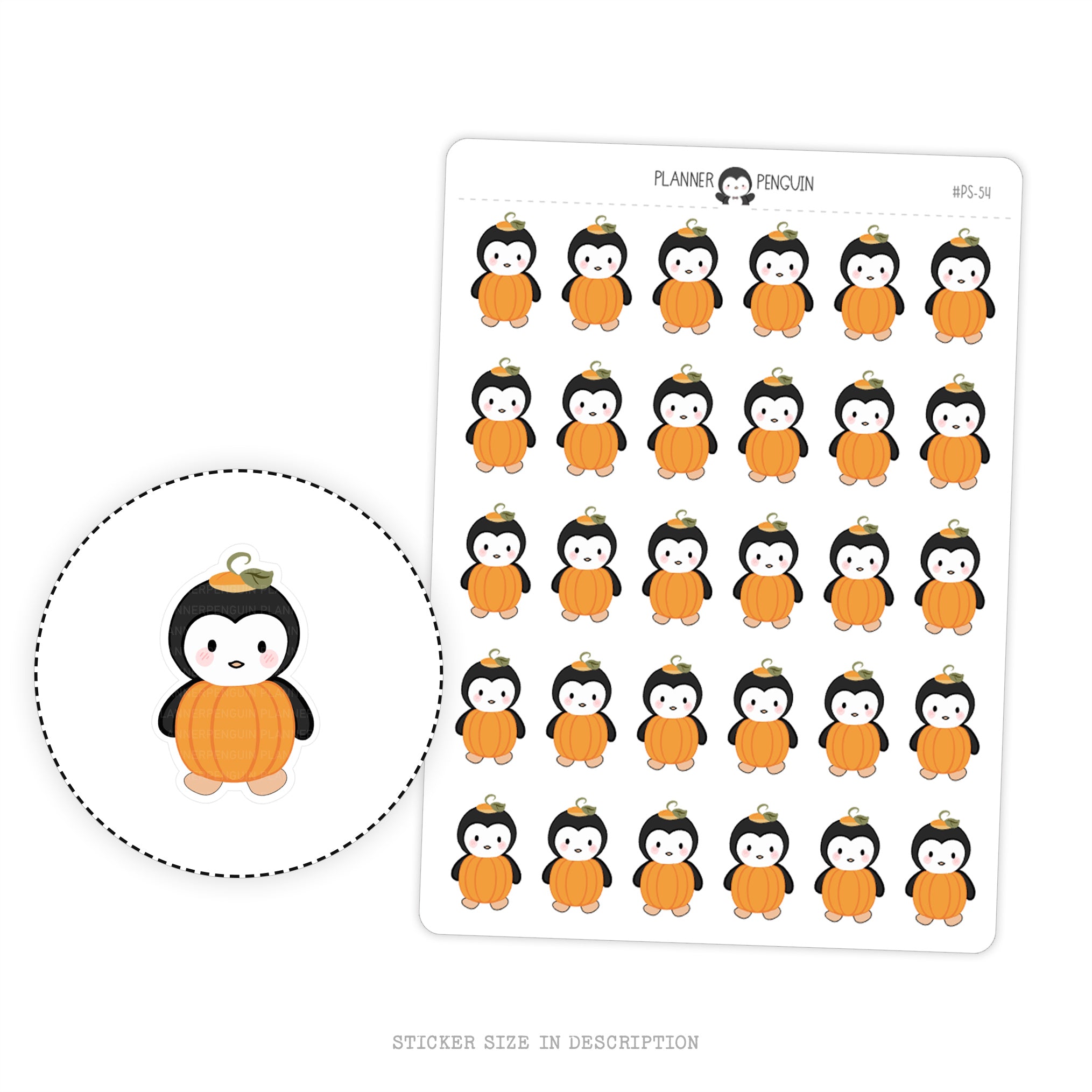Pumpkin Penguin Planner Stickers