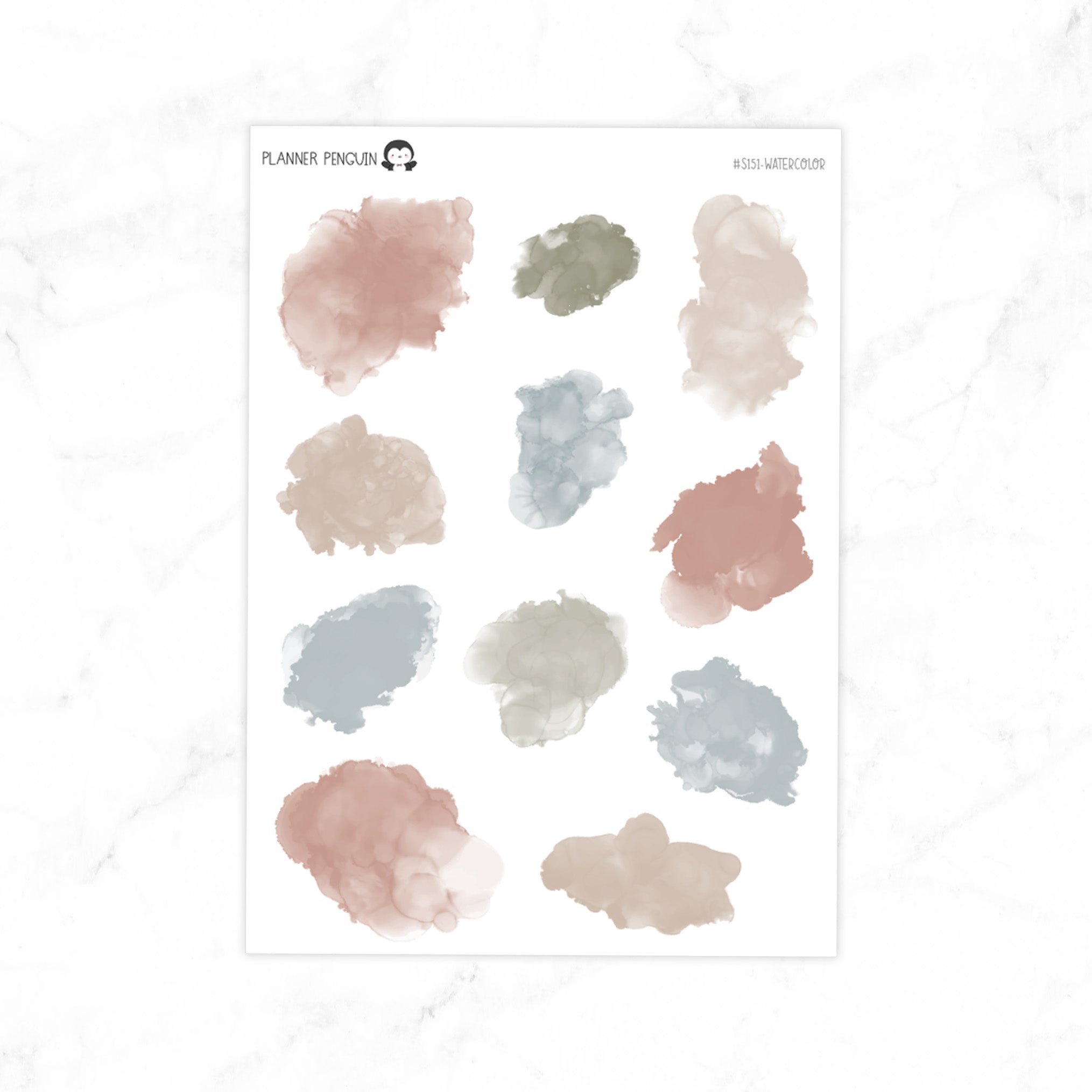 Neutral Spring Watercolor Ink Swatches