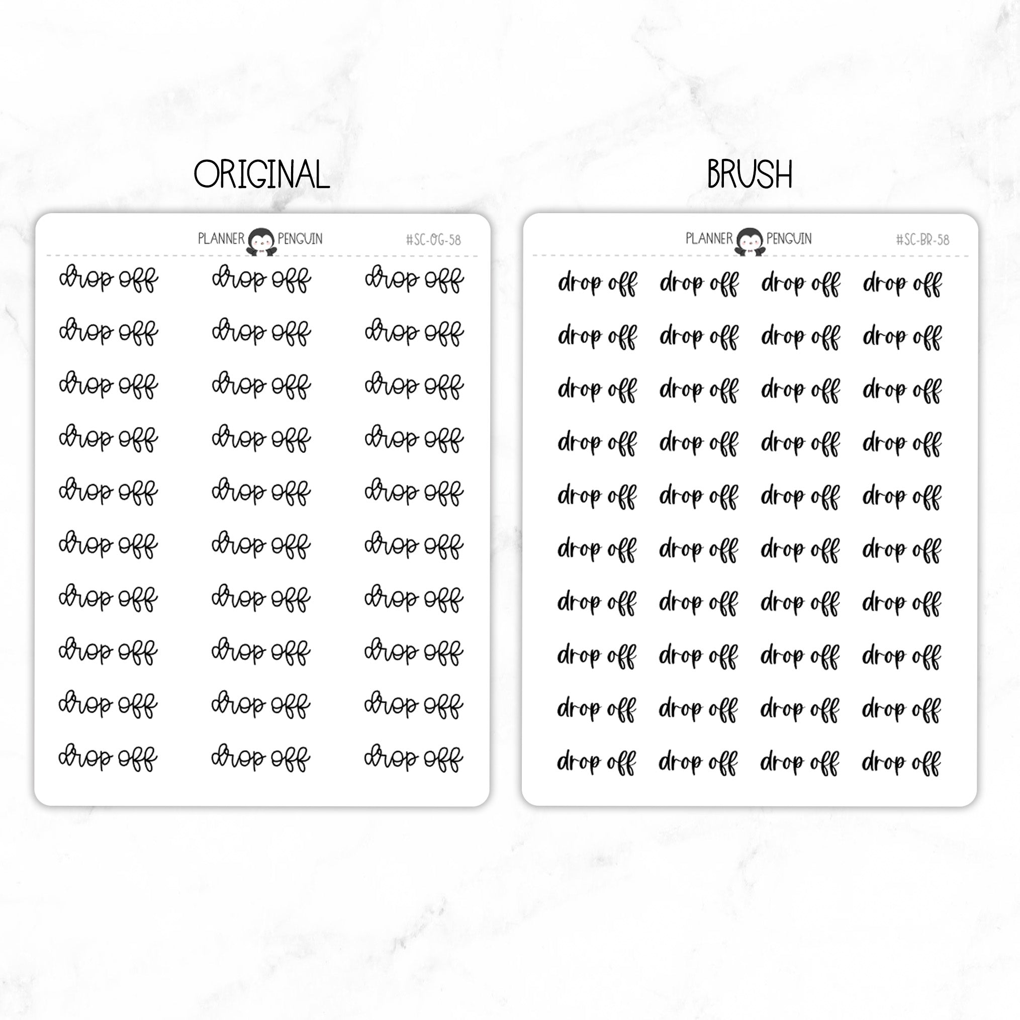 Drop Off Script Stickers // #SC-58 – Plannerpenguin