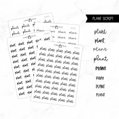 Plant Script Stickers // #SC-65