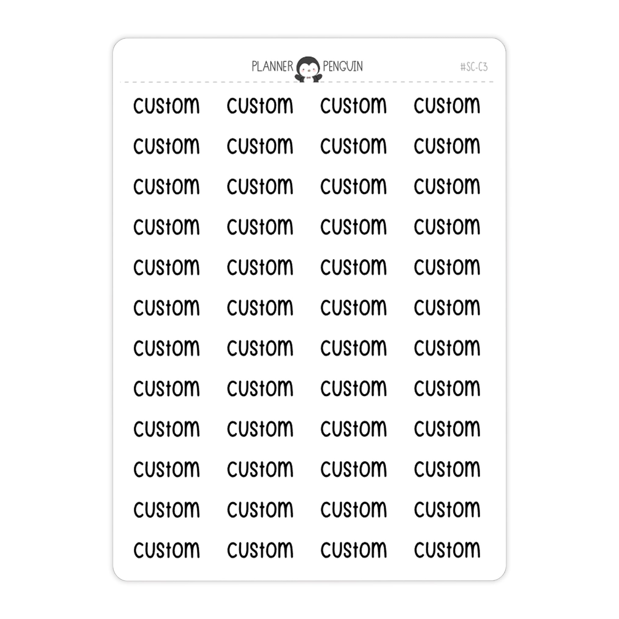 CUSTOM- Mini Script Stickers SC-C3