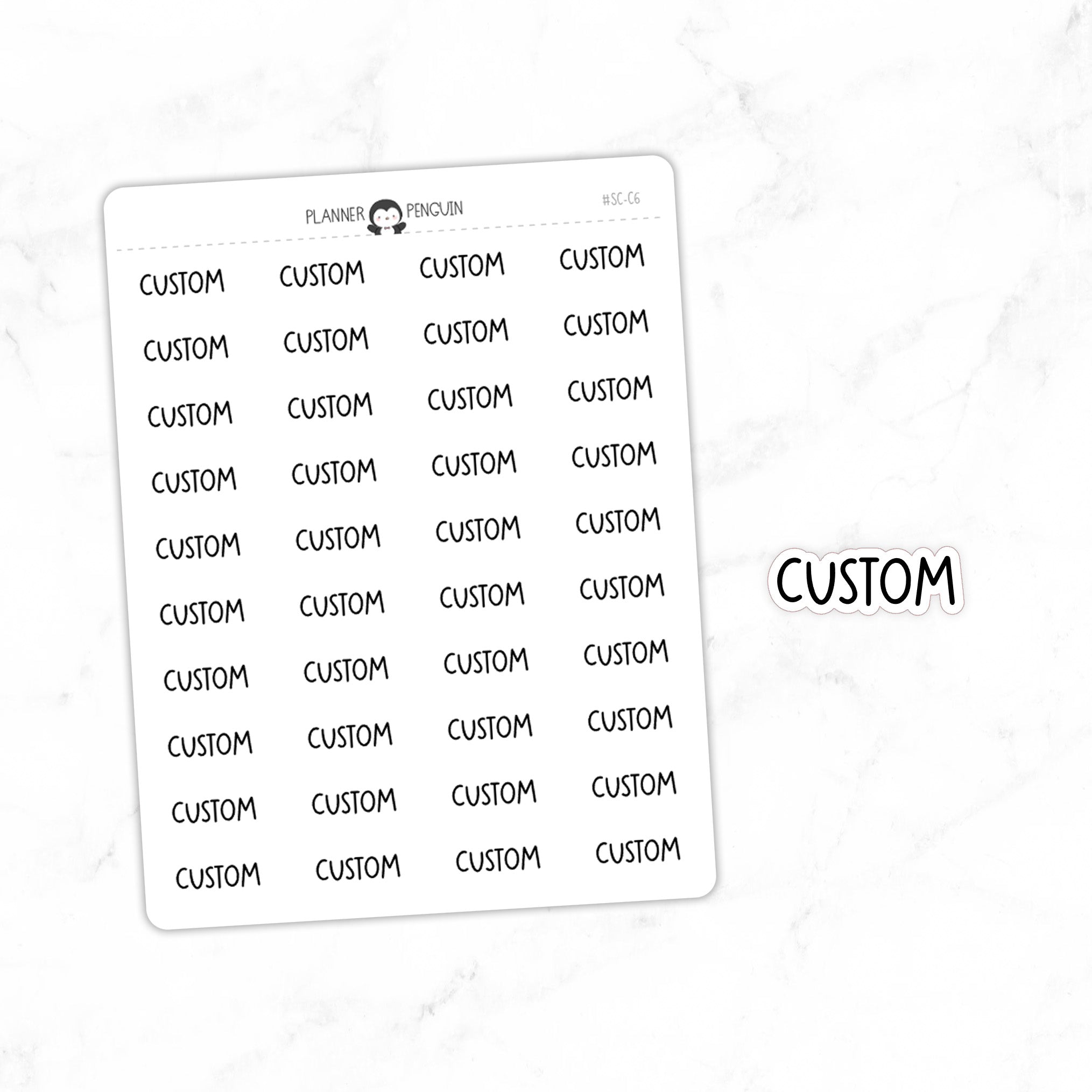CUSTOM - Script Stickers SC-C6