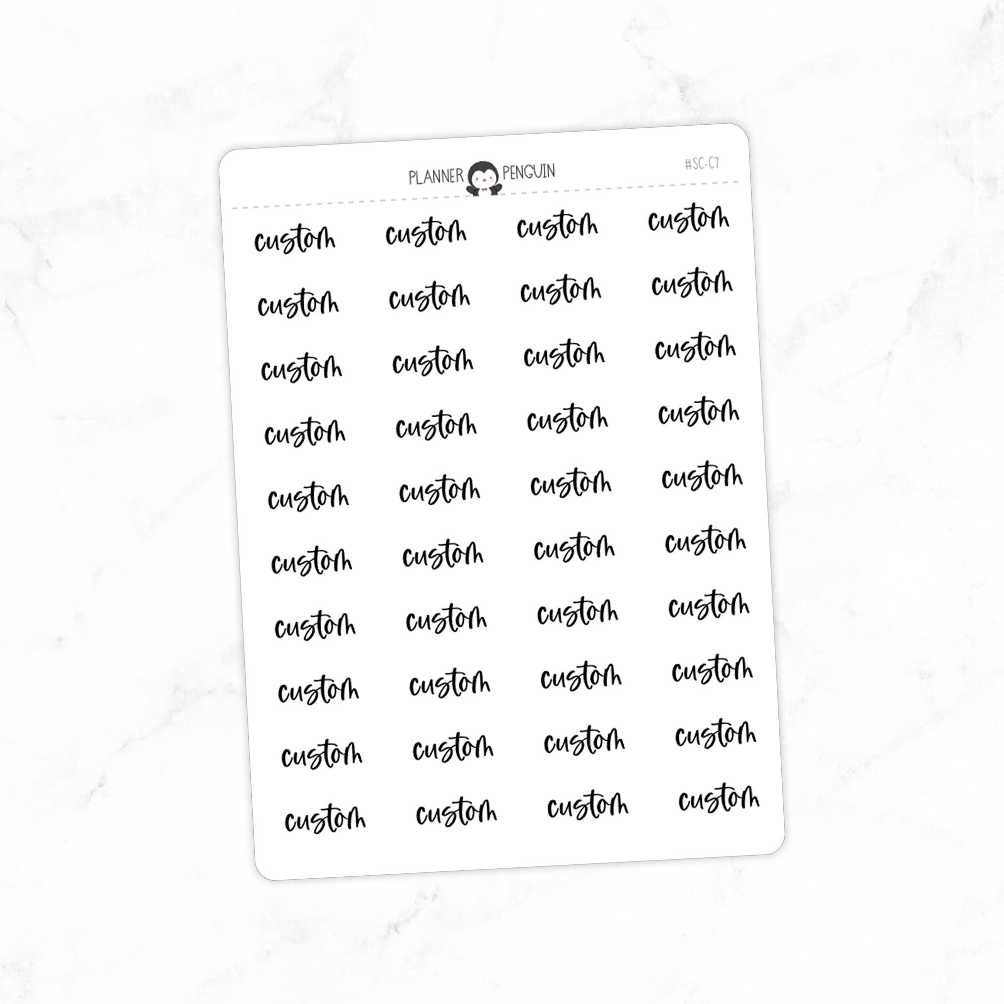 CUSTOM- Script Stickers SC-C7