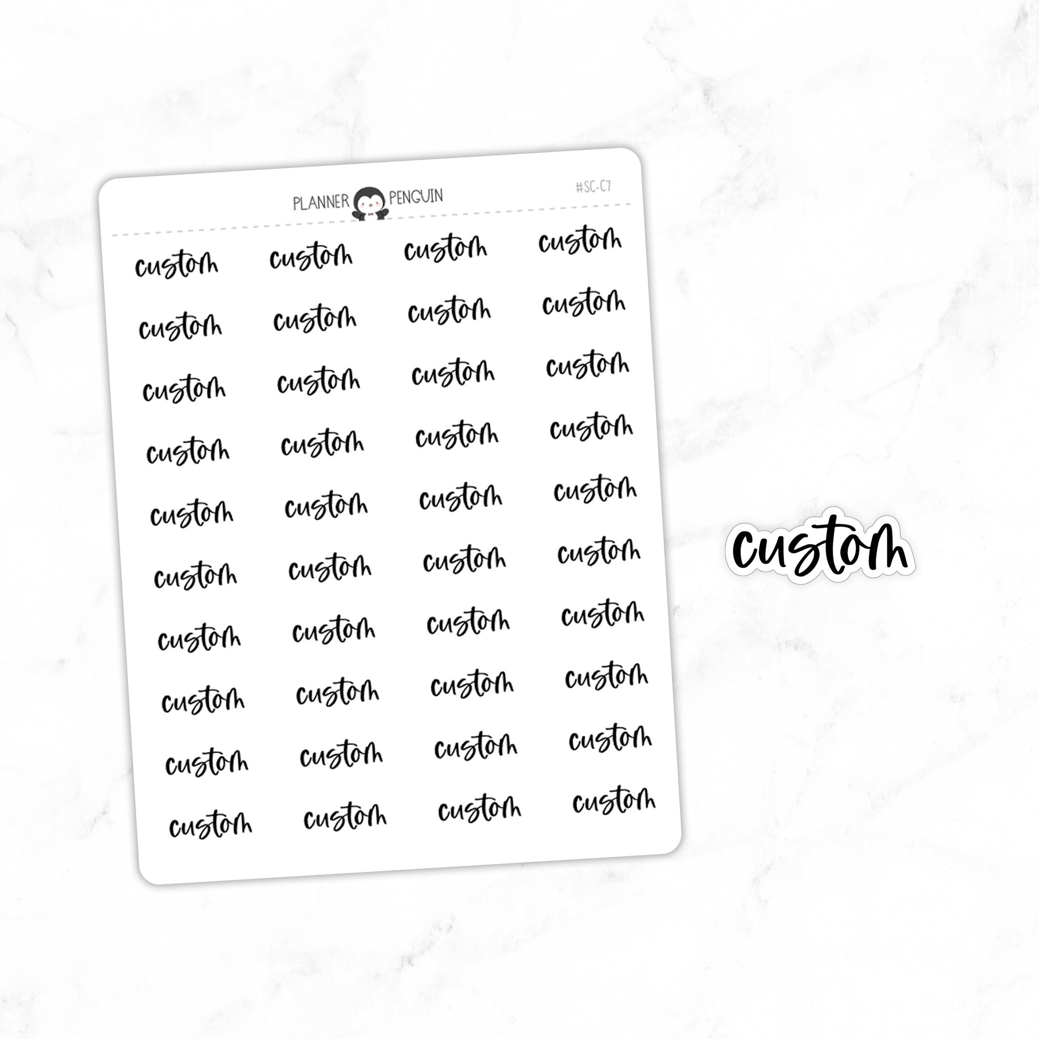 CUSTOM - Script Stickers // #SC-C7 – Plannerpenguin