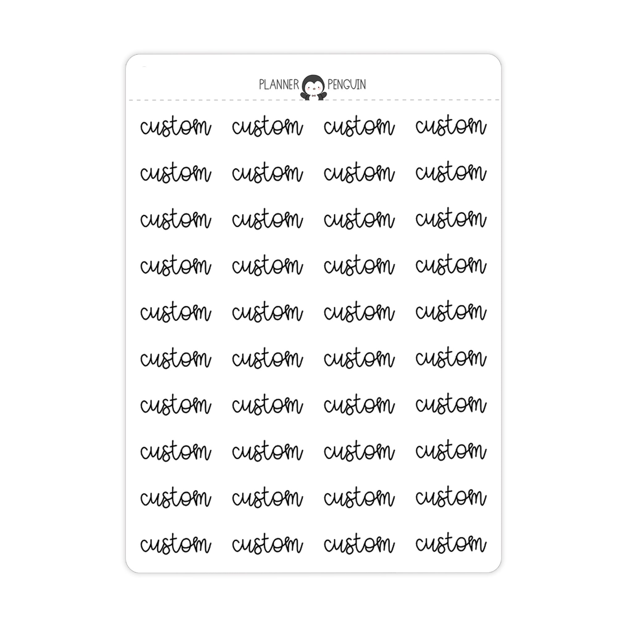 Custom Text Script Stickers | SC-C1