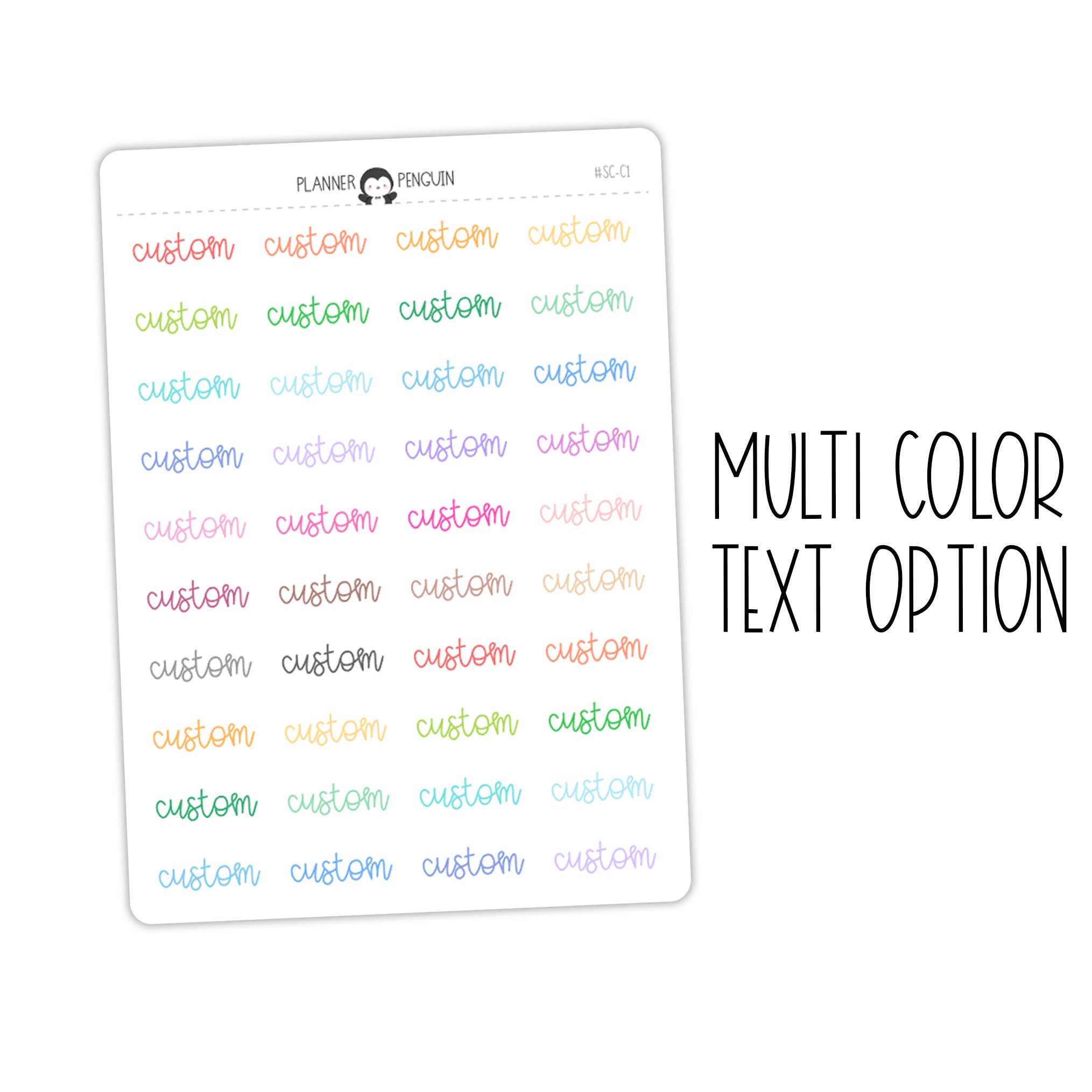 Custom Text Script Stickers | SC-C1