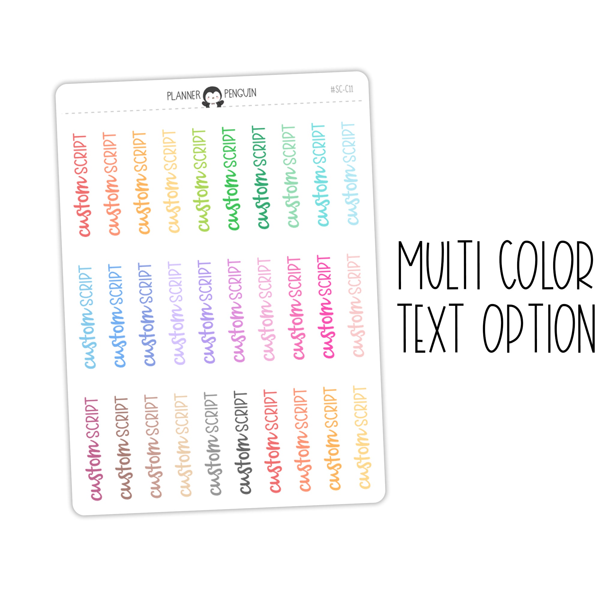 Custom Text Script Stickers | SC-C11