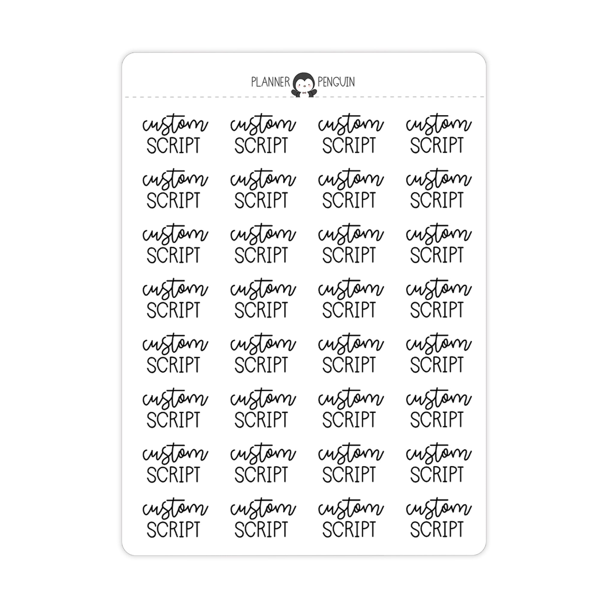 Custom Script Text Stickers | SC-C2