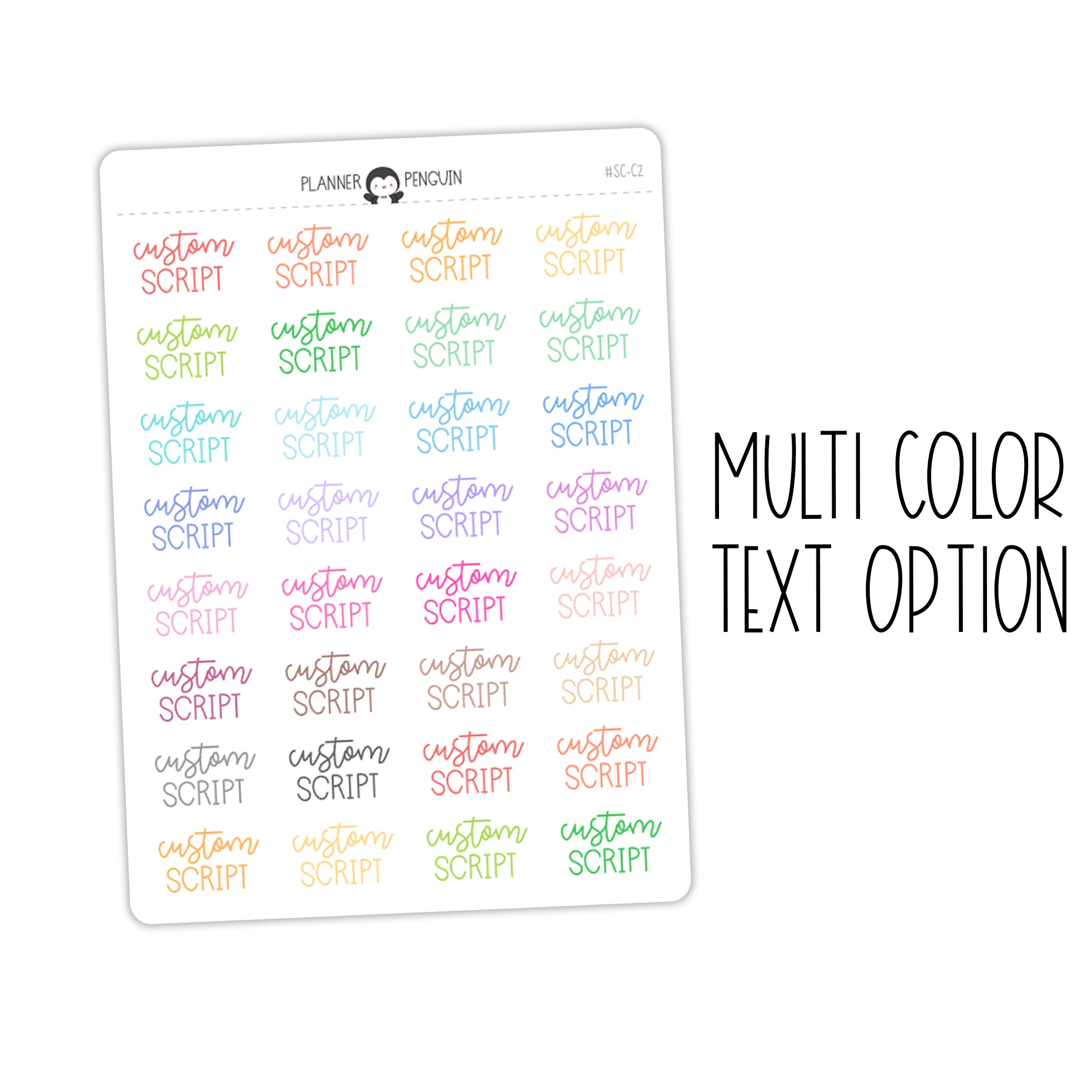 Custom Script Text Stickers | SC-C2