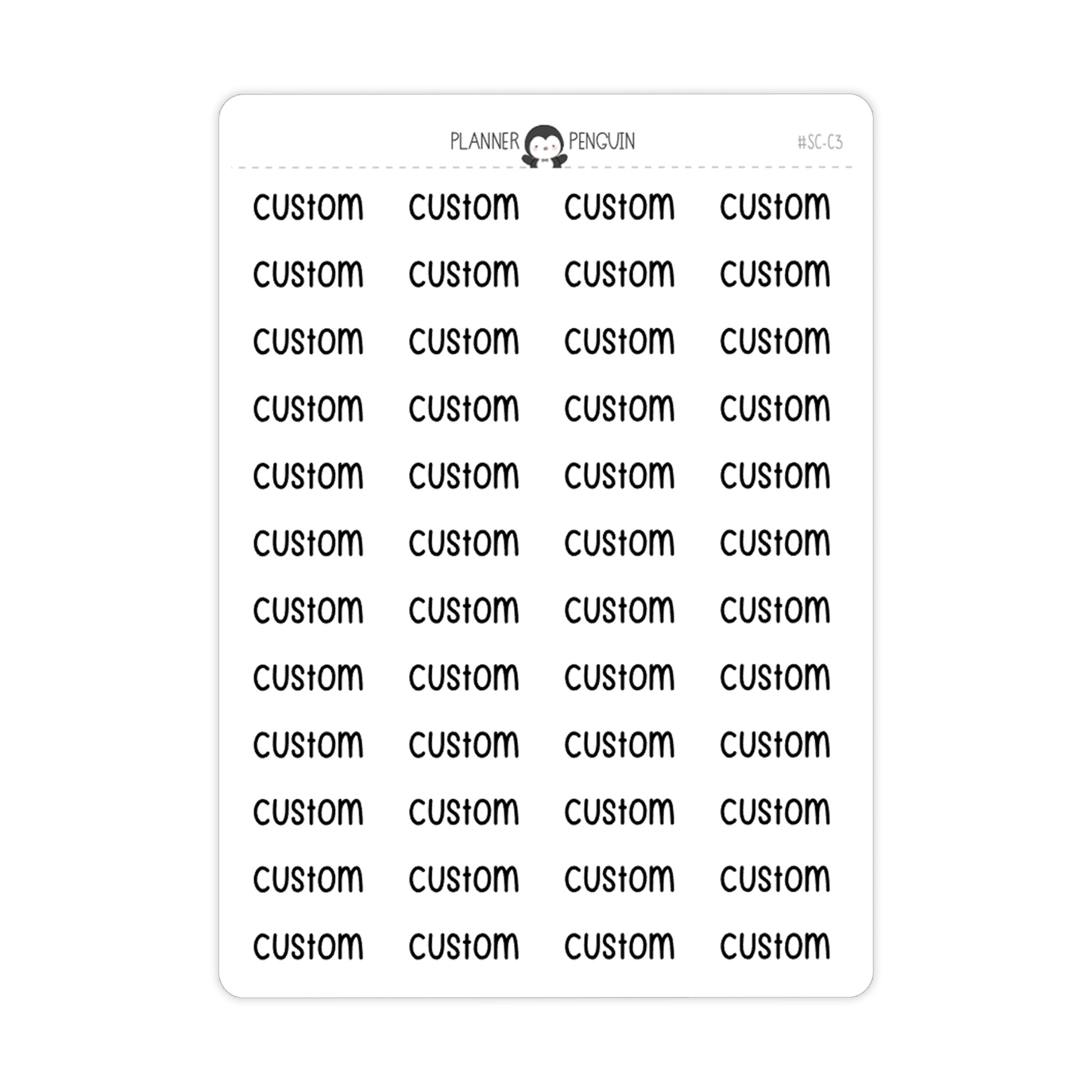 Custom Text Script Stickers | SC-C3