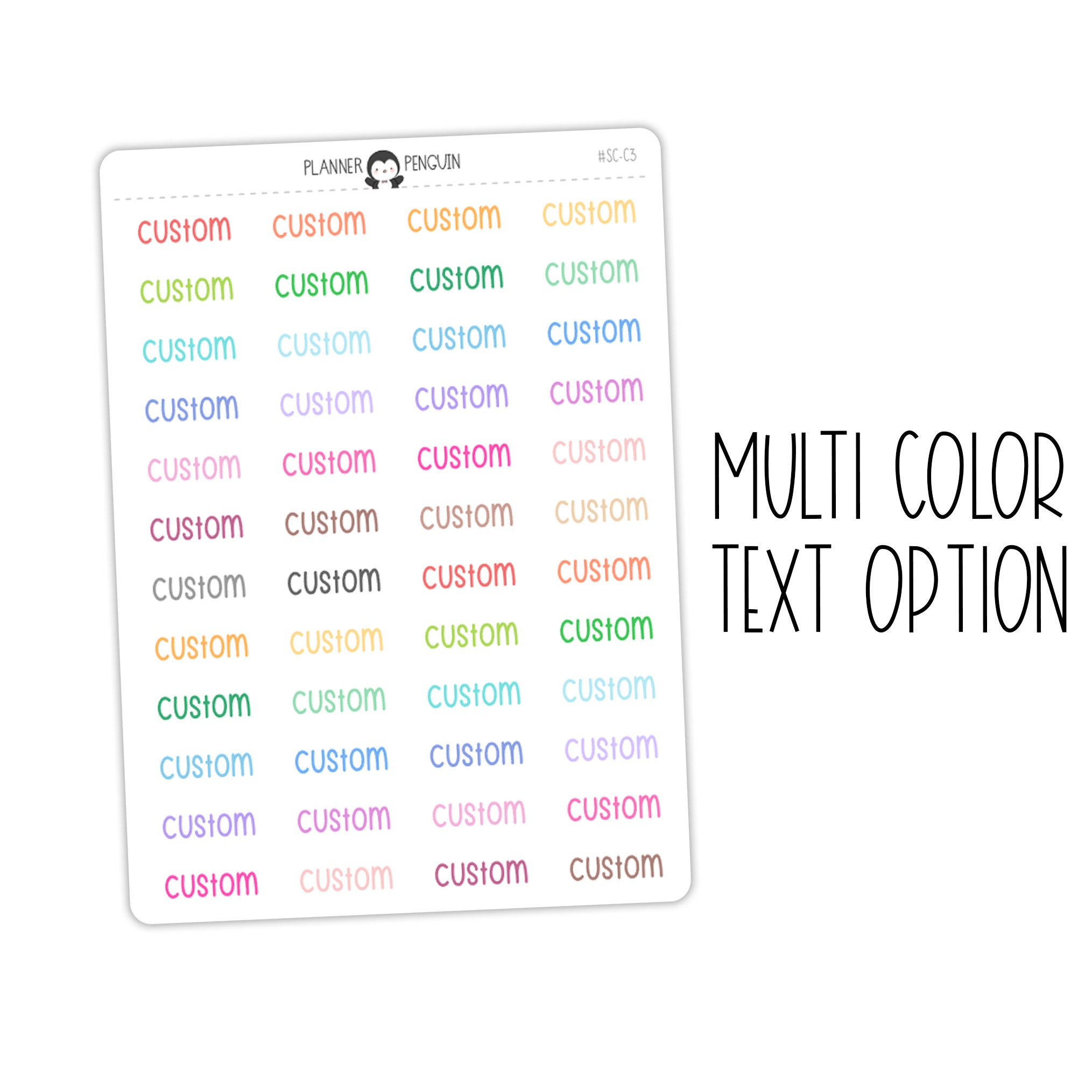 Custom Text Script Stickers | SC-C3