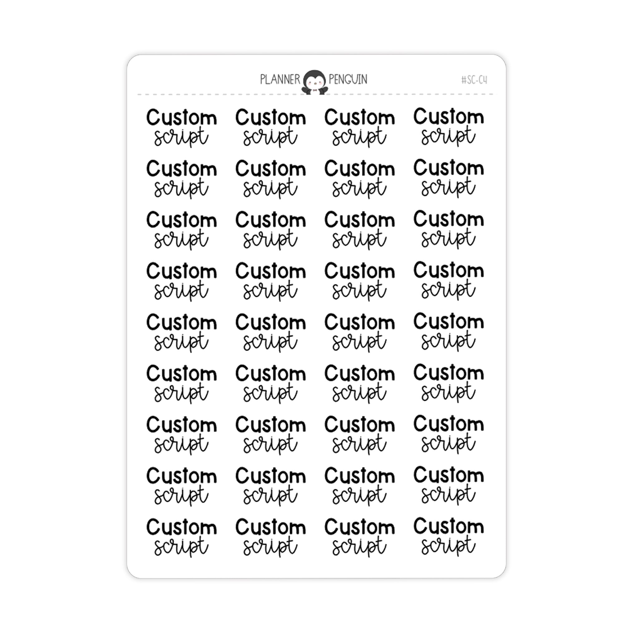 Custom Script Text Stickers | SC-C4