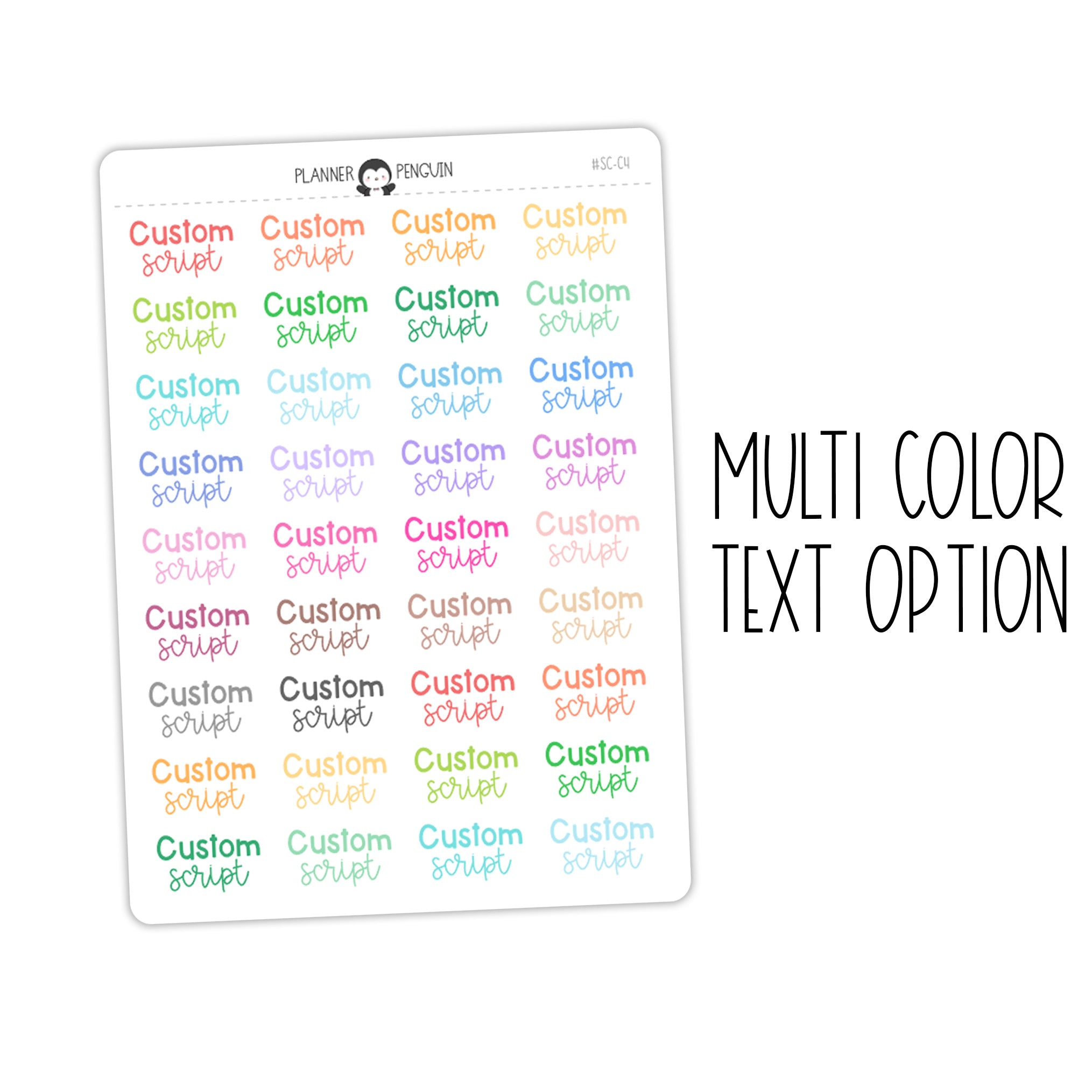 Custom Script Text Stickers | SC-C4